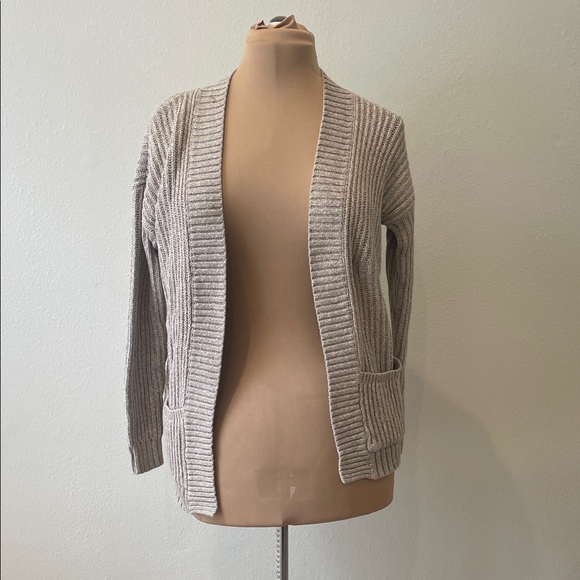 Express Sweaters - Express Light Gray Ribbed Women's Cardigan